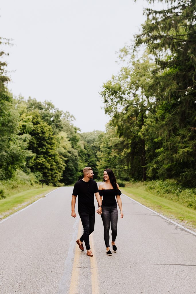 couple walking on road together