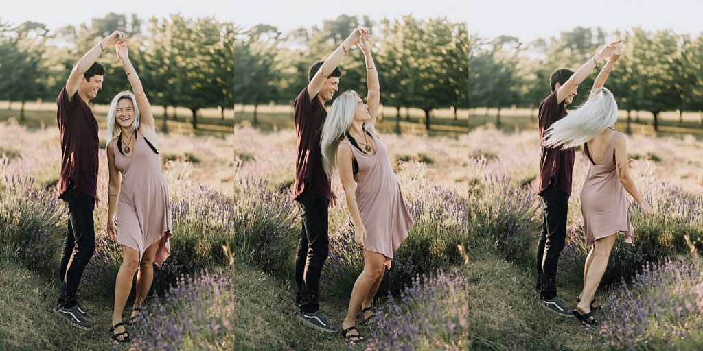 michigan lavender field engagement session