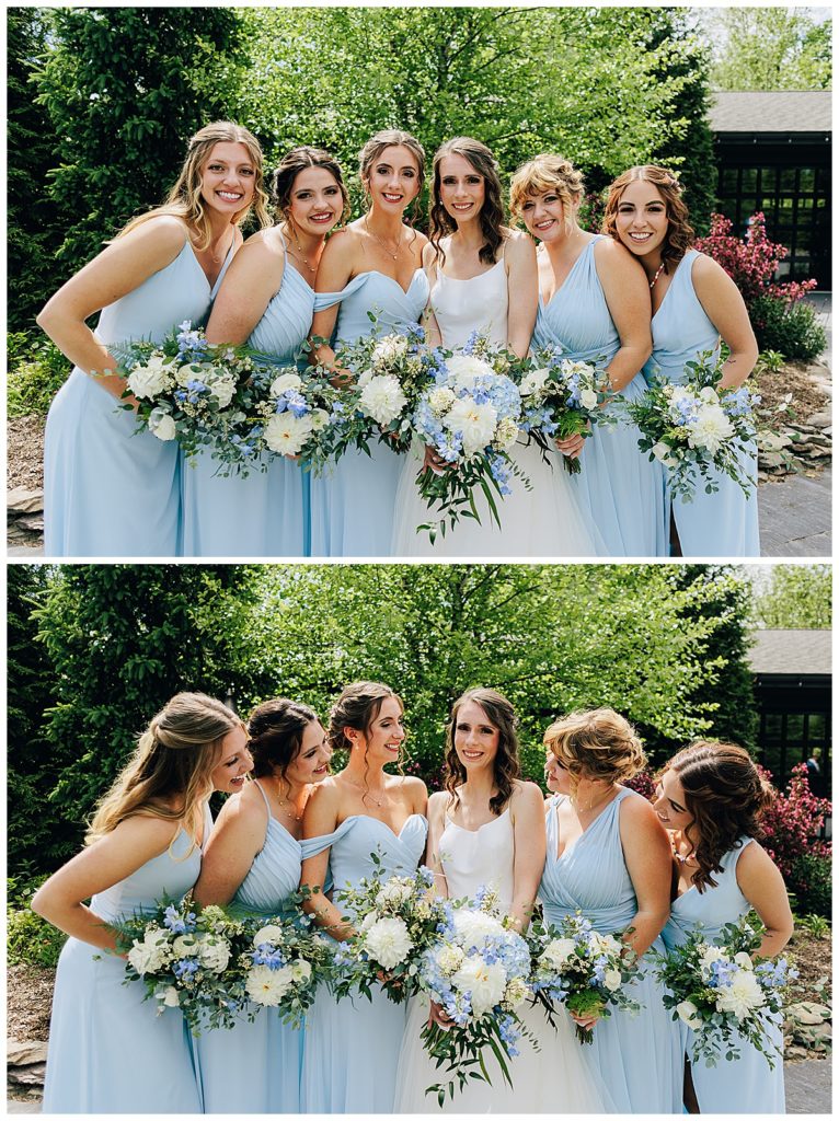 Bride is surrounded by wedding party by Detroit Wedding Photographer