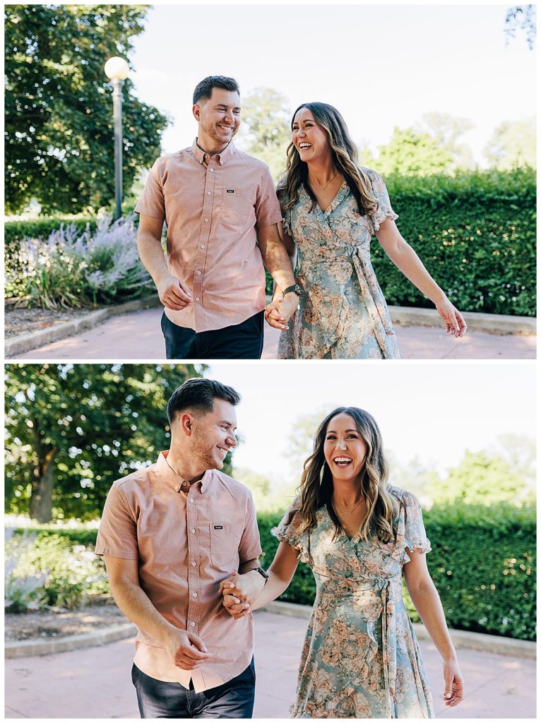 Woman and man laugh together for Detroit Wedding Photographer