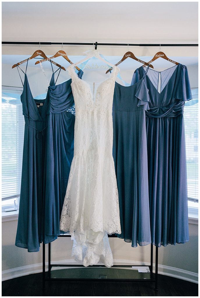 Bridal gown and bridesmaids dresses by Kayla Bouren Photography.