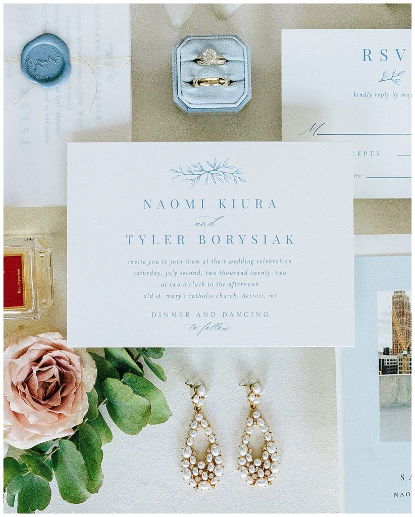 Wedding day stationery for a Chic Detroit Wedding