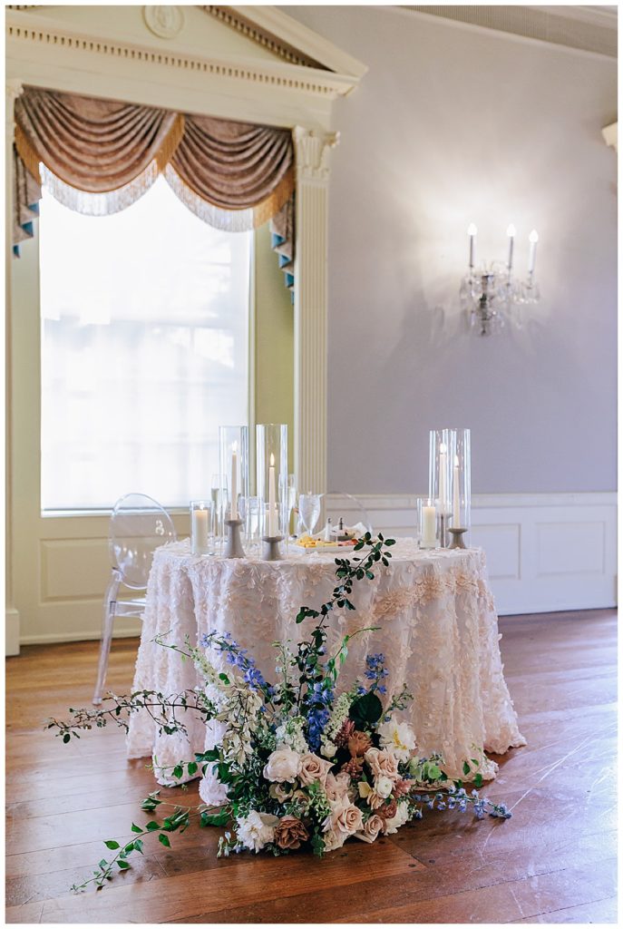 Decorated sweetheart table for Kayla Bouren Photography