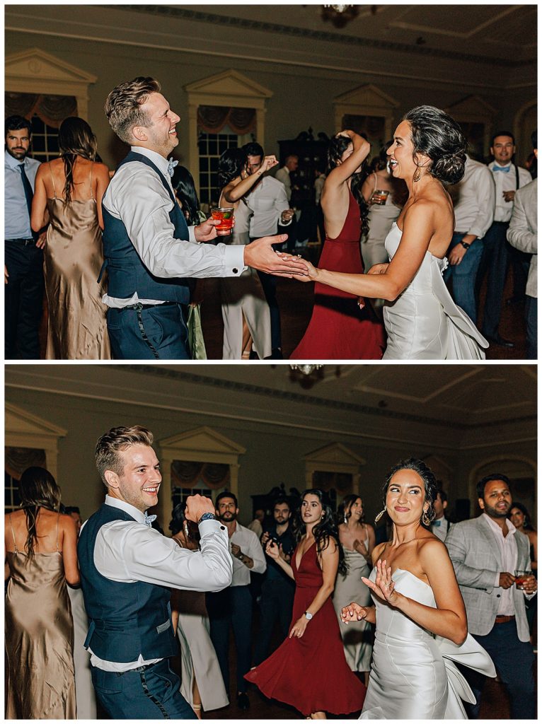Bride and groom dancing for Michigan Photographer