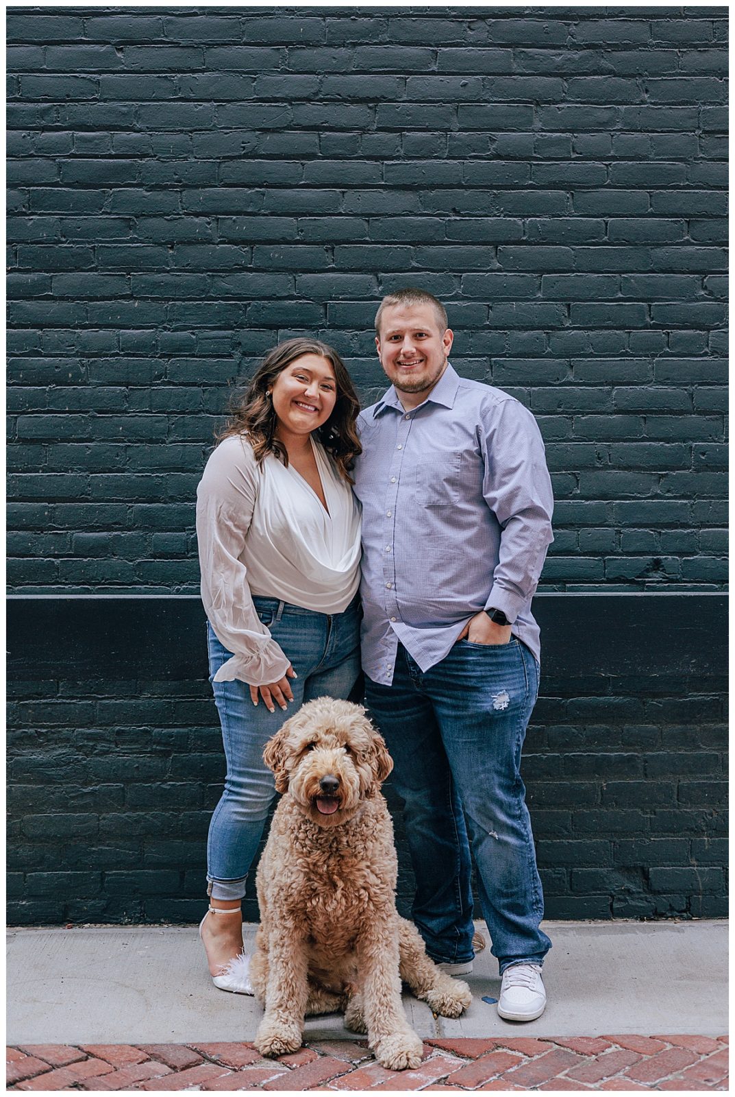Family smiles big for Downtown Engagement Session
