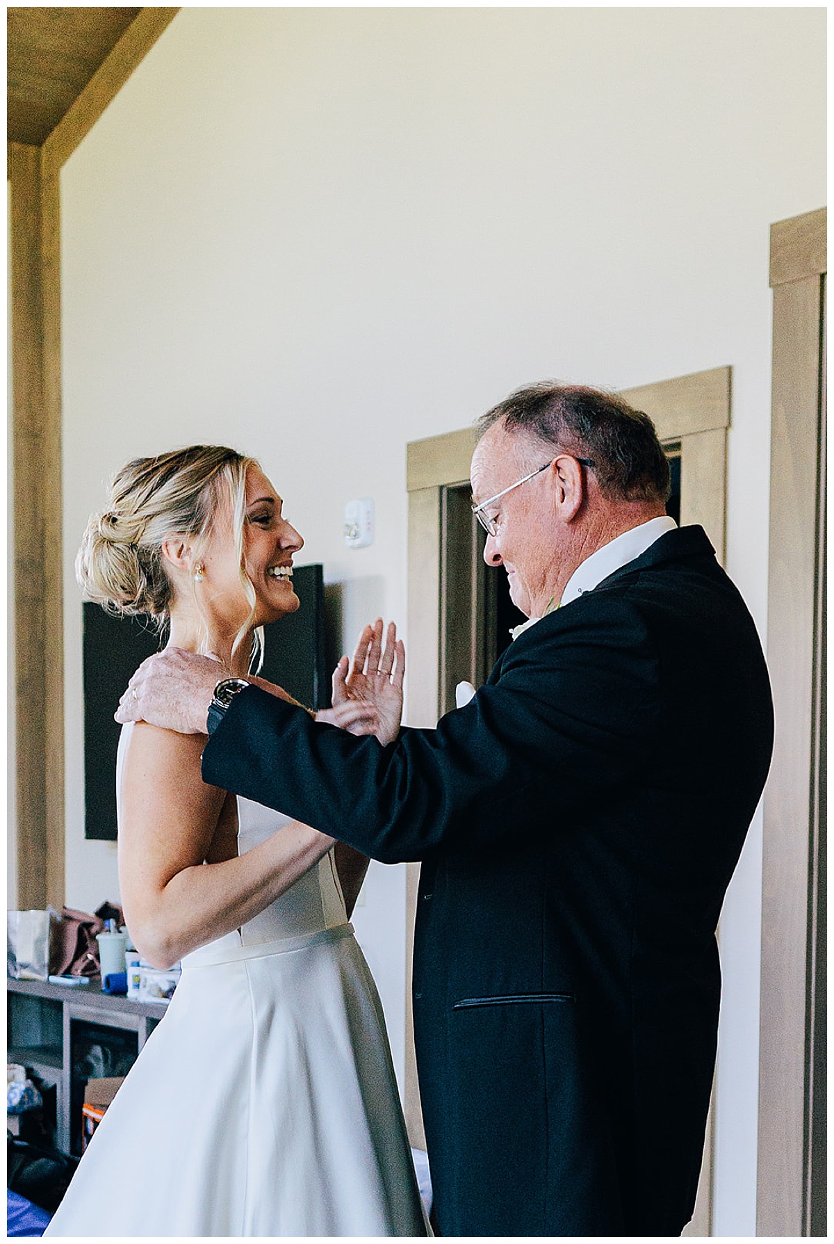 Dad sees bride for the first time by Kayla Bouren Photography