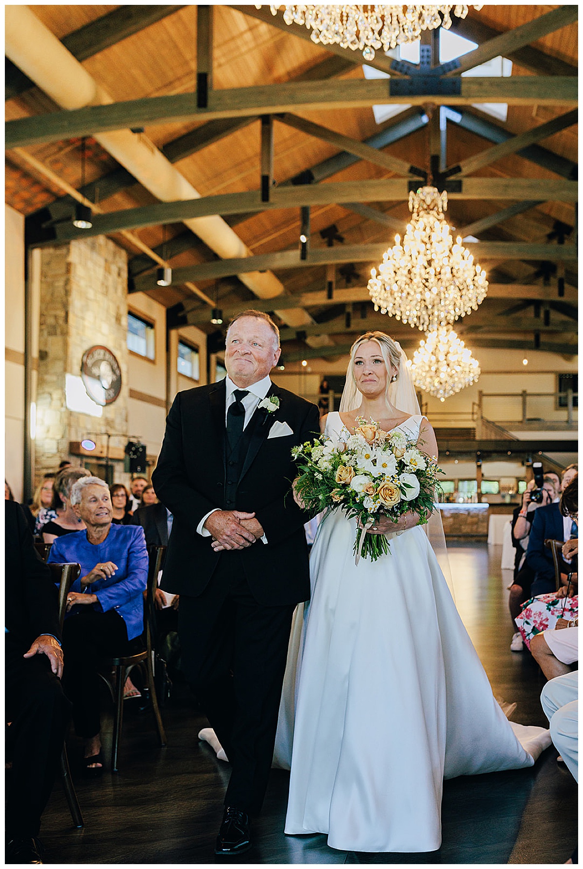 Dad walks bride down the aisle for Kayla Bouren Photography