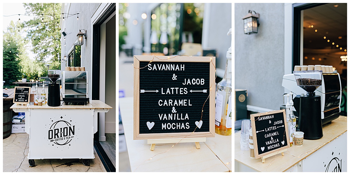 Coffee bar setup featured in 2022 Wedding Superlatives