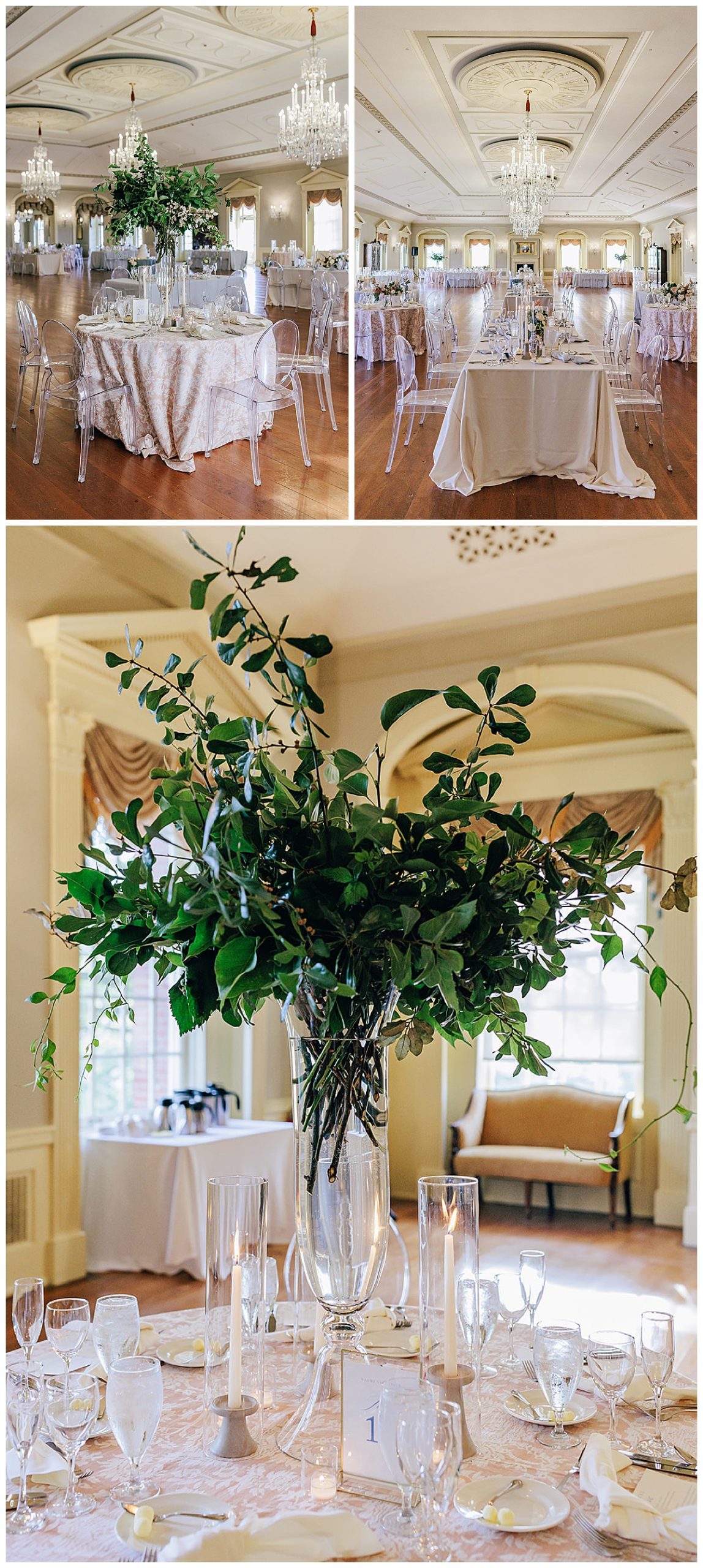 Beautiful greenery in vase and reception design for 2022 Wedding Superlatives