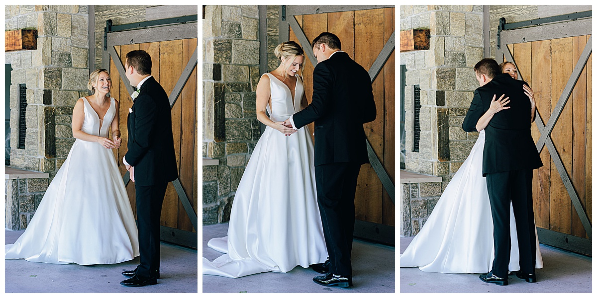 Groom sees bride for the first time for Detroit Wedding Photographer