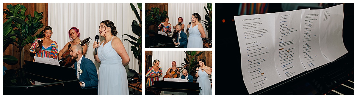 Family and friends sing song for couple Detroit Wedding Photographer