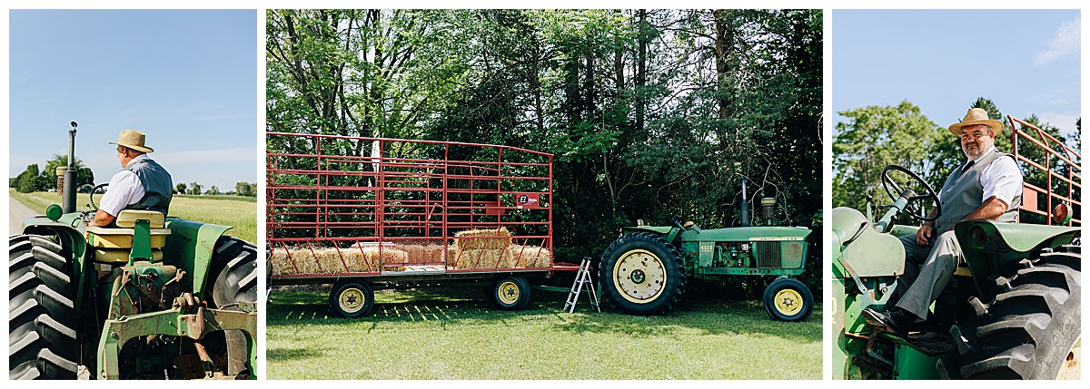 Transportation tractor for Detroit Wedding Photographer