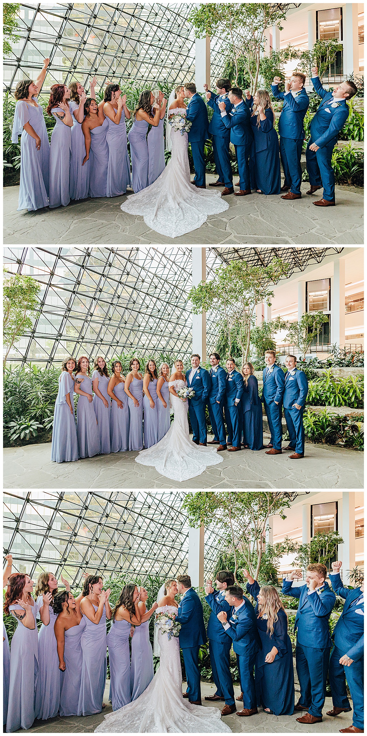 bridal party cheers on couple by Detroit Wedding Photographer