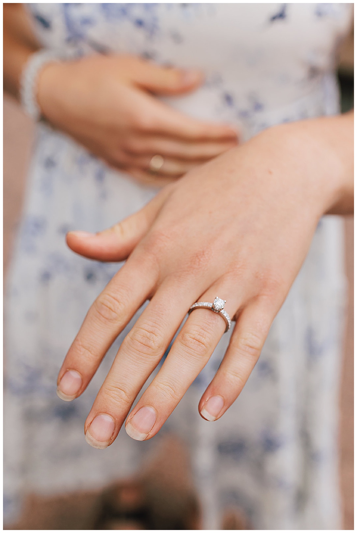 Up close and personal with beautiful engagement ring by Kayla Bouren Photography