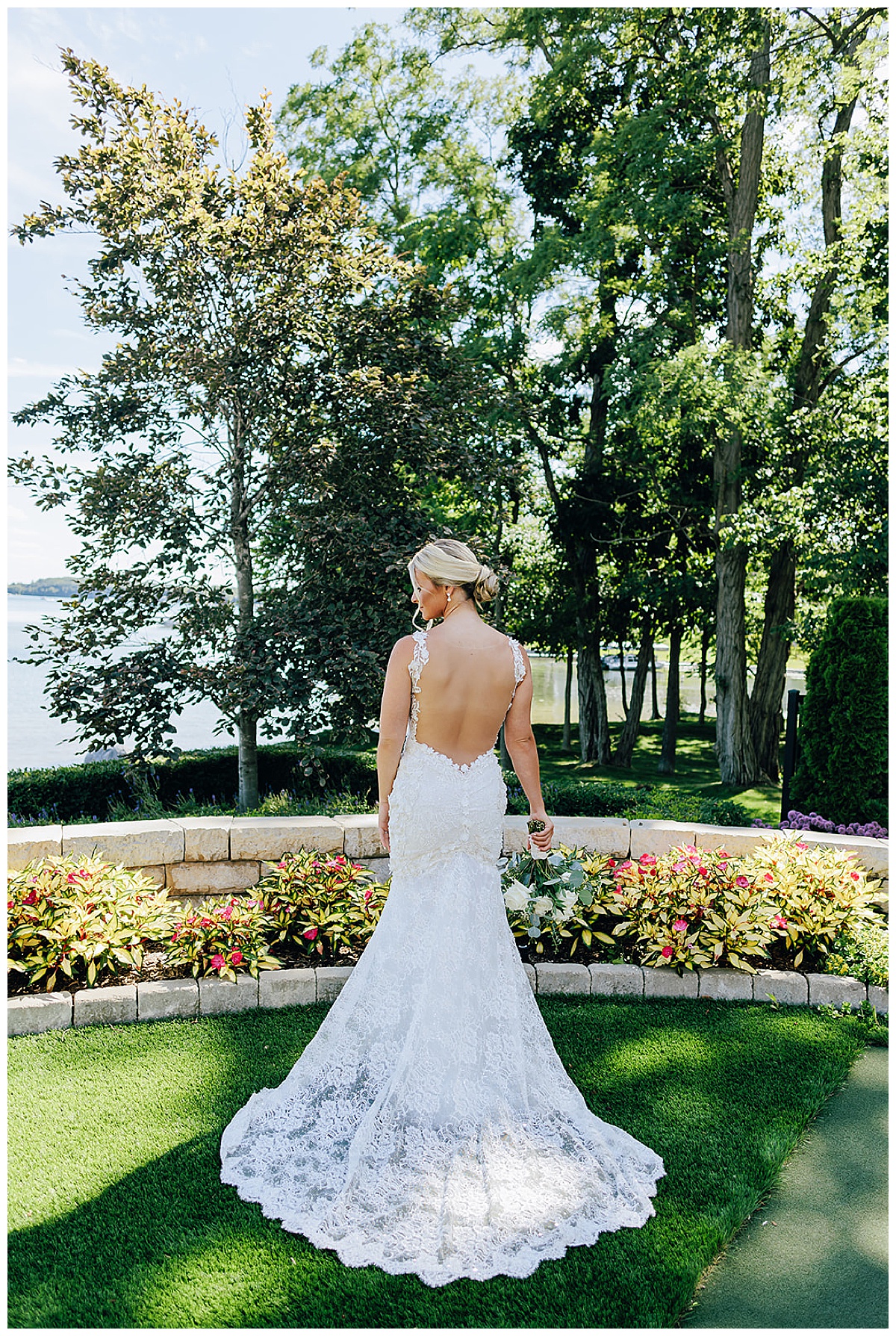 Stunning bridal gown before Ovation Yacht Charter