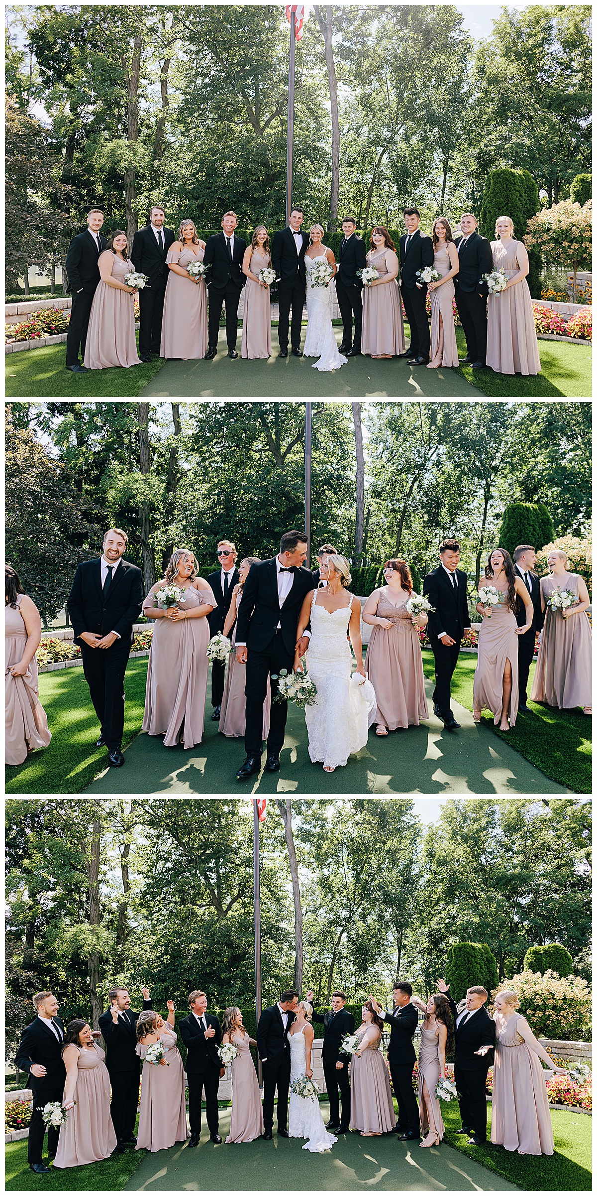 Beautiful bridal party fun and laughter by Detroit Wedding Photographer