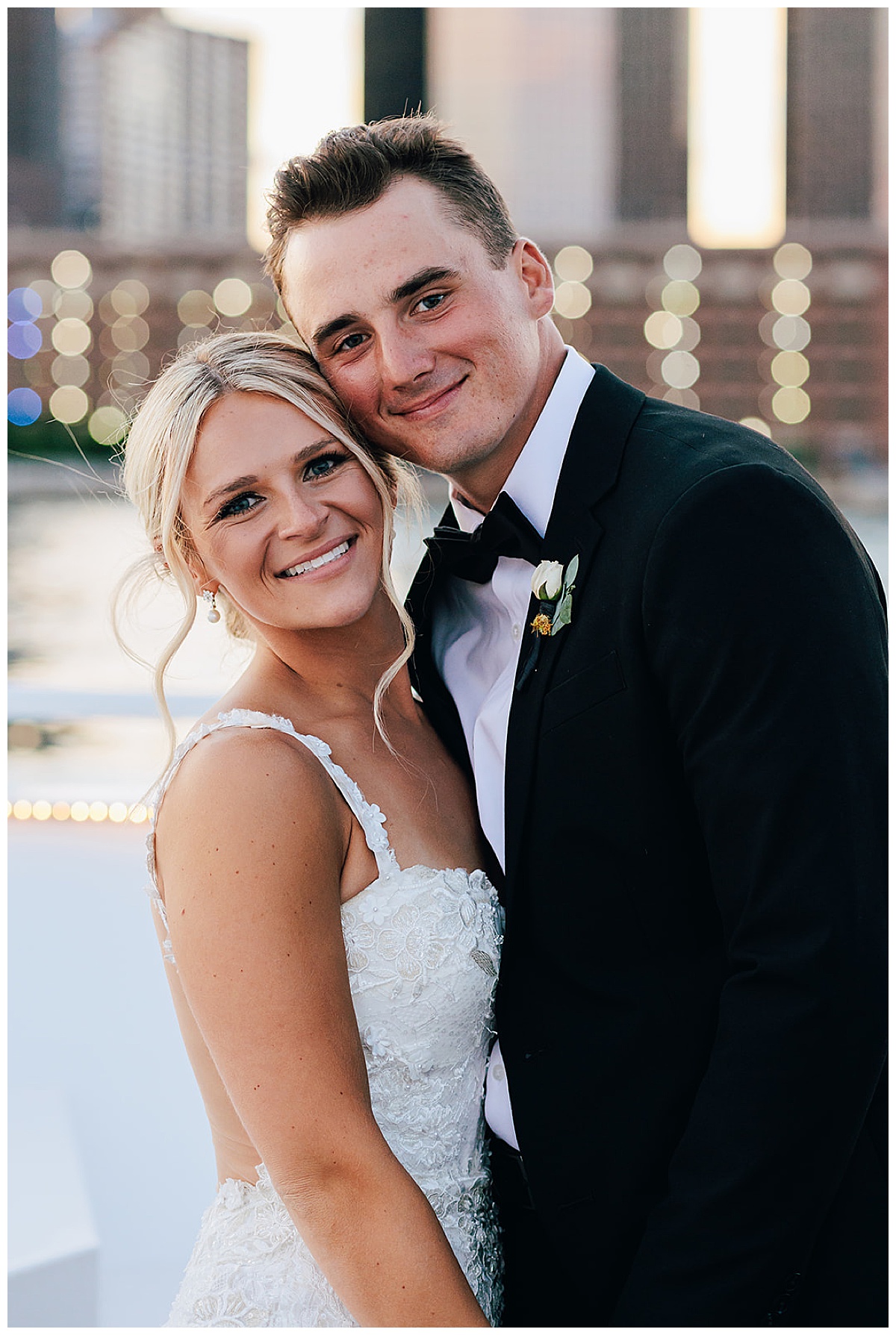 Couple smile together for Detroit Wedding Photographer