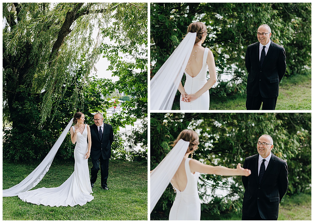Father and daughter first look for Detroit Wedding Photographer