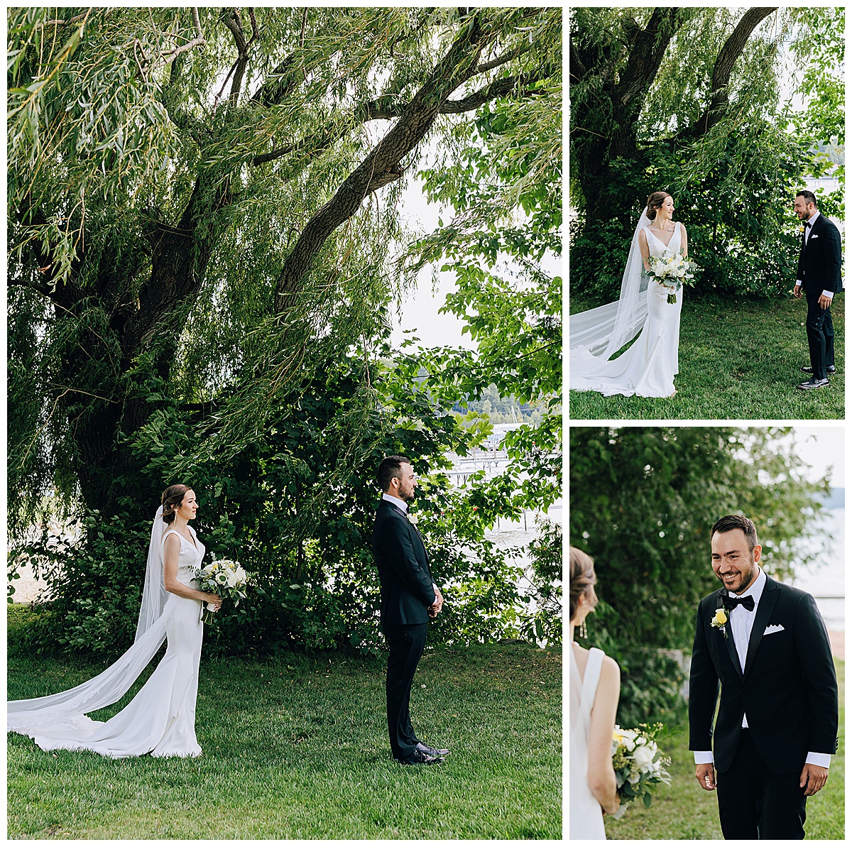 Bride and groom first look by Kayla Bouren Photography