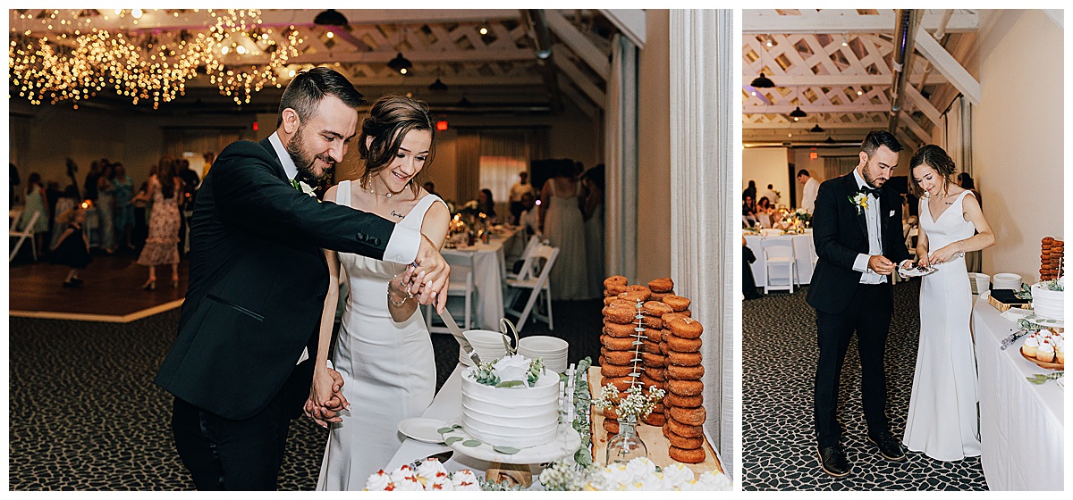  Man and woman cut cake for Detroit Wedding Photographer