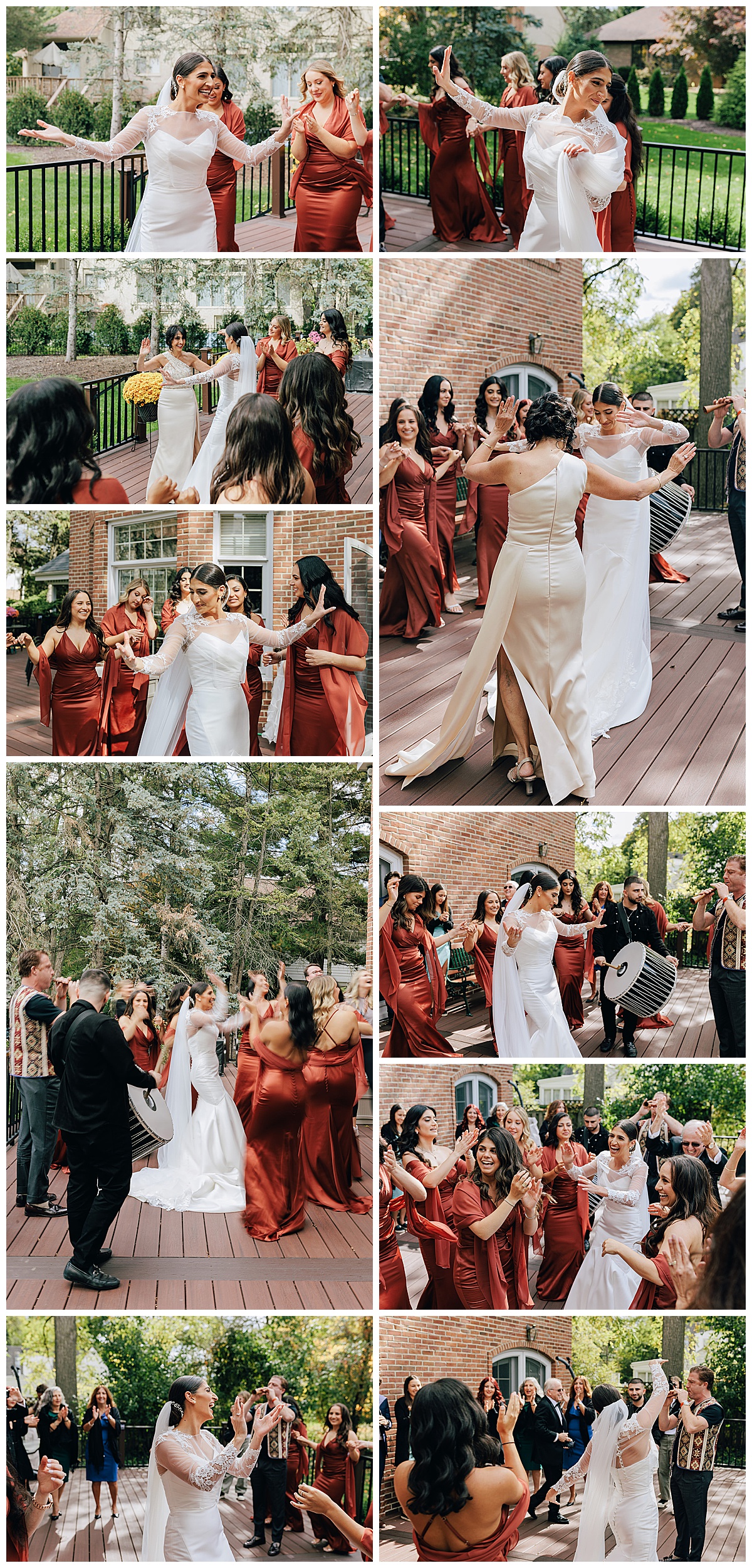 family and friends dance with bride for Kayla Bouren Photography