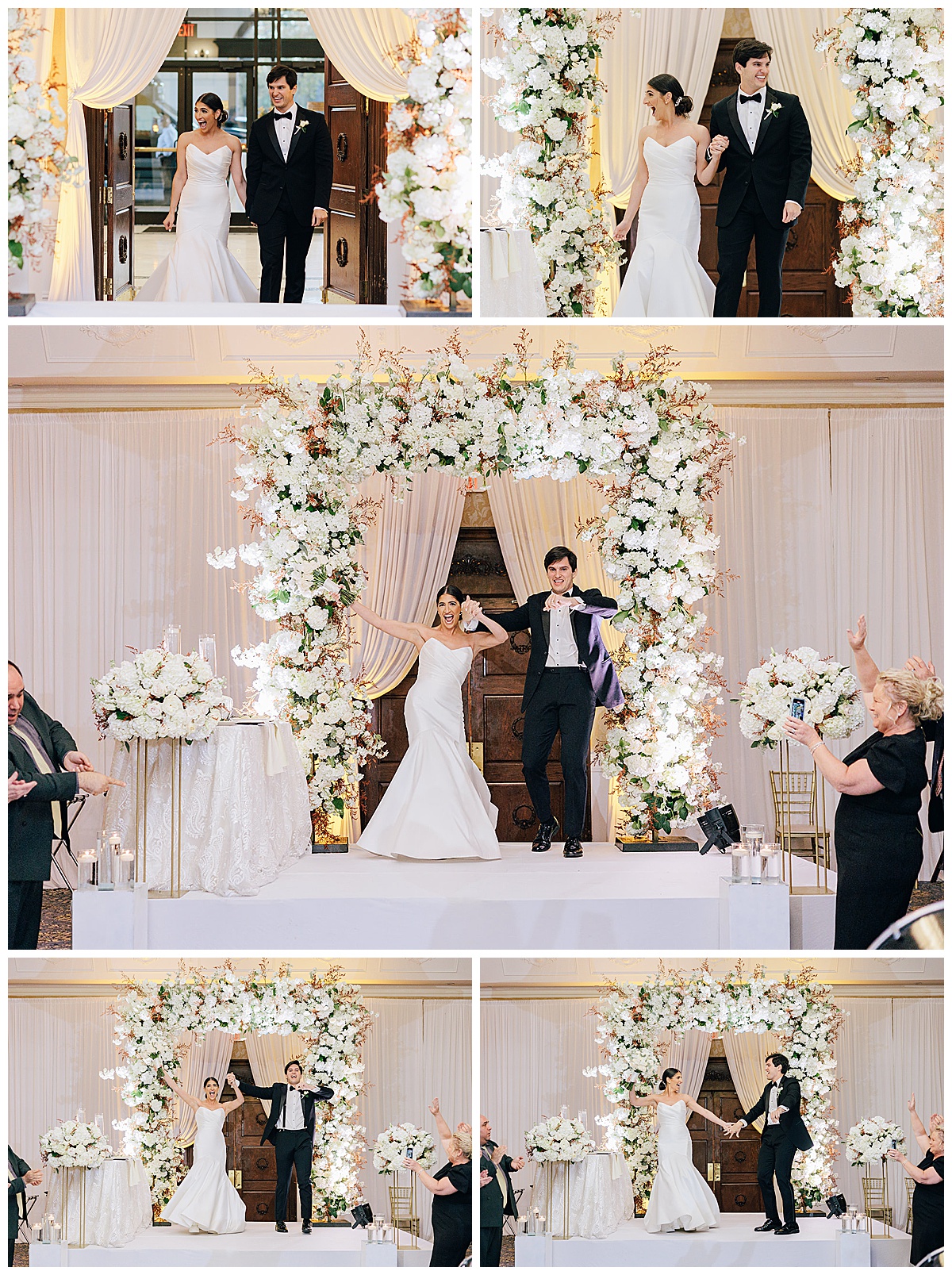 Couple enters the reception by Detroit Wedding Photographer