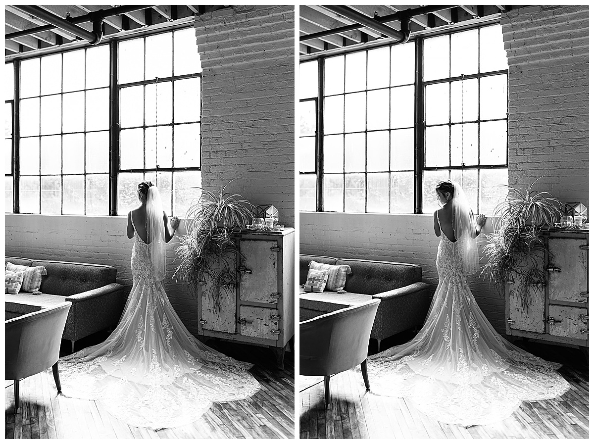Bridal gown laid out for Detroit Wedding Photographer
