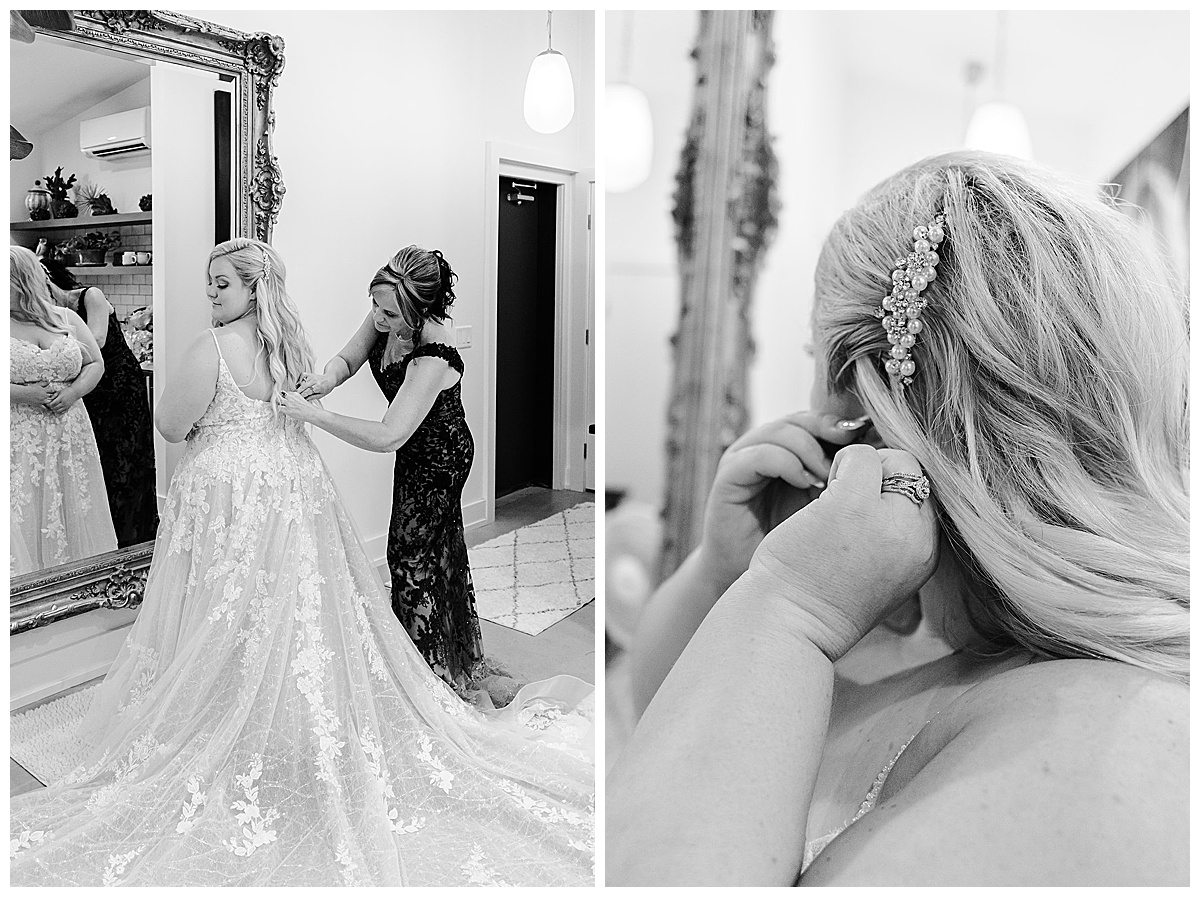 Bride getting ready for wedding by Kayla Bouren Photography