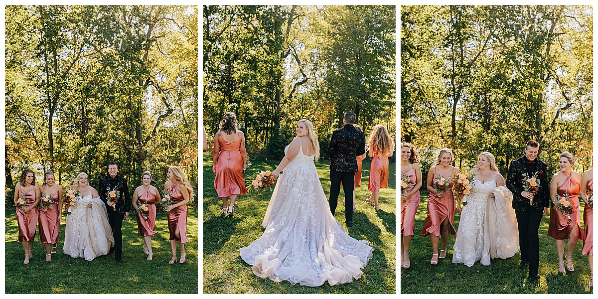 Bride smiles big with family and friends for Detroit Wedding Photographer