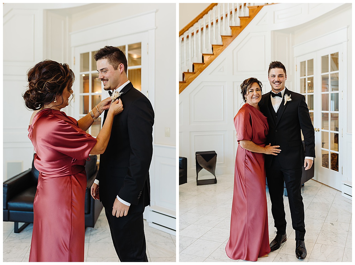 Mom helping son get ready  by Kayla Bouren Photography
