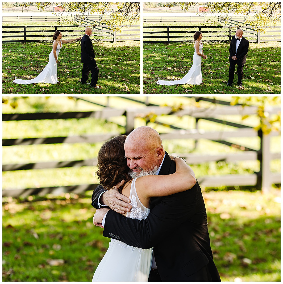Father and daughter first look by Detroit Wedding Photographer