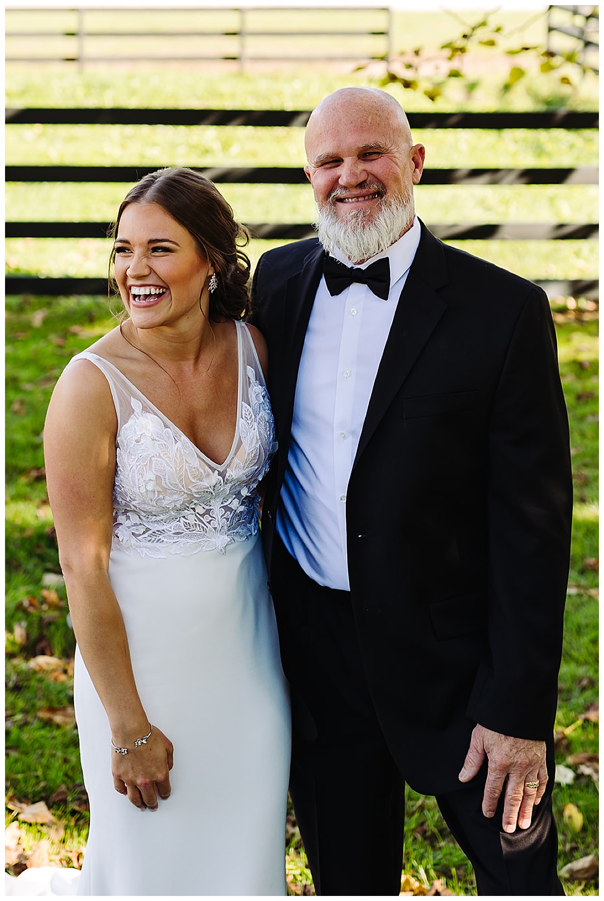 Dad and daughter smile big for Kayla Bouren Photography