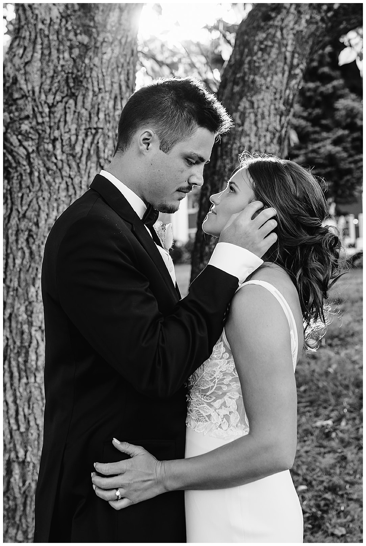 Couple looks into each other's eyes for Detroit Wedding Photographer