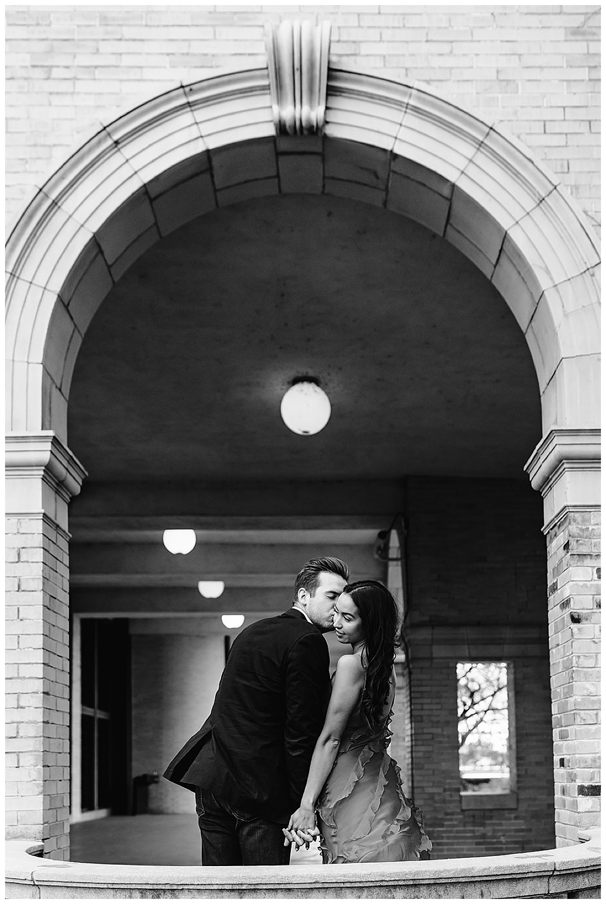 Man kisses woman on cheek for  Detroit Wedding Photographer