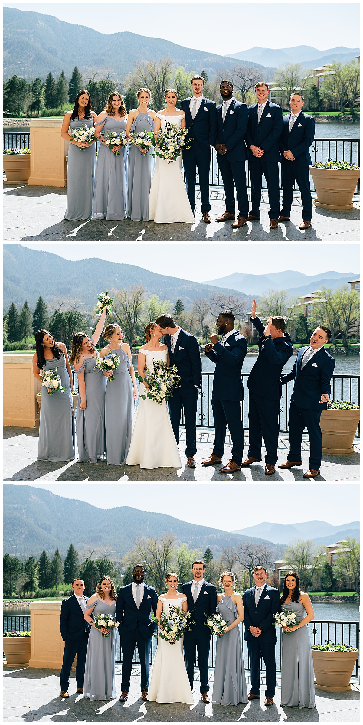 Bridal party during luxury Colorado wedding
