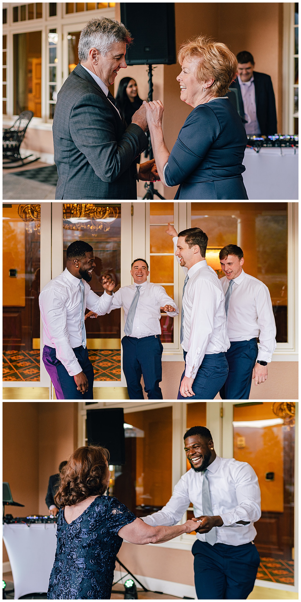 Family and friends dance together for Detroit Wedding Photographer