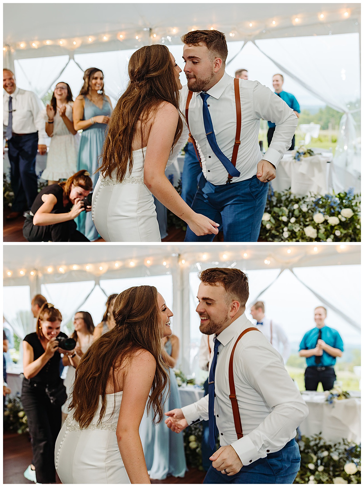 Couple dance and laugh together for Kayla Bouren Photography