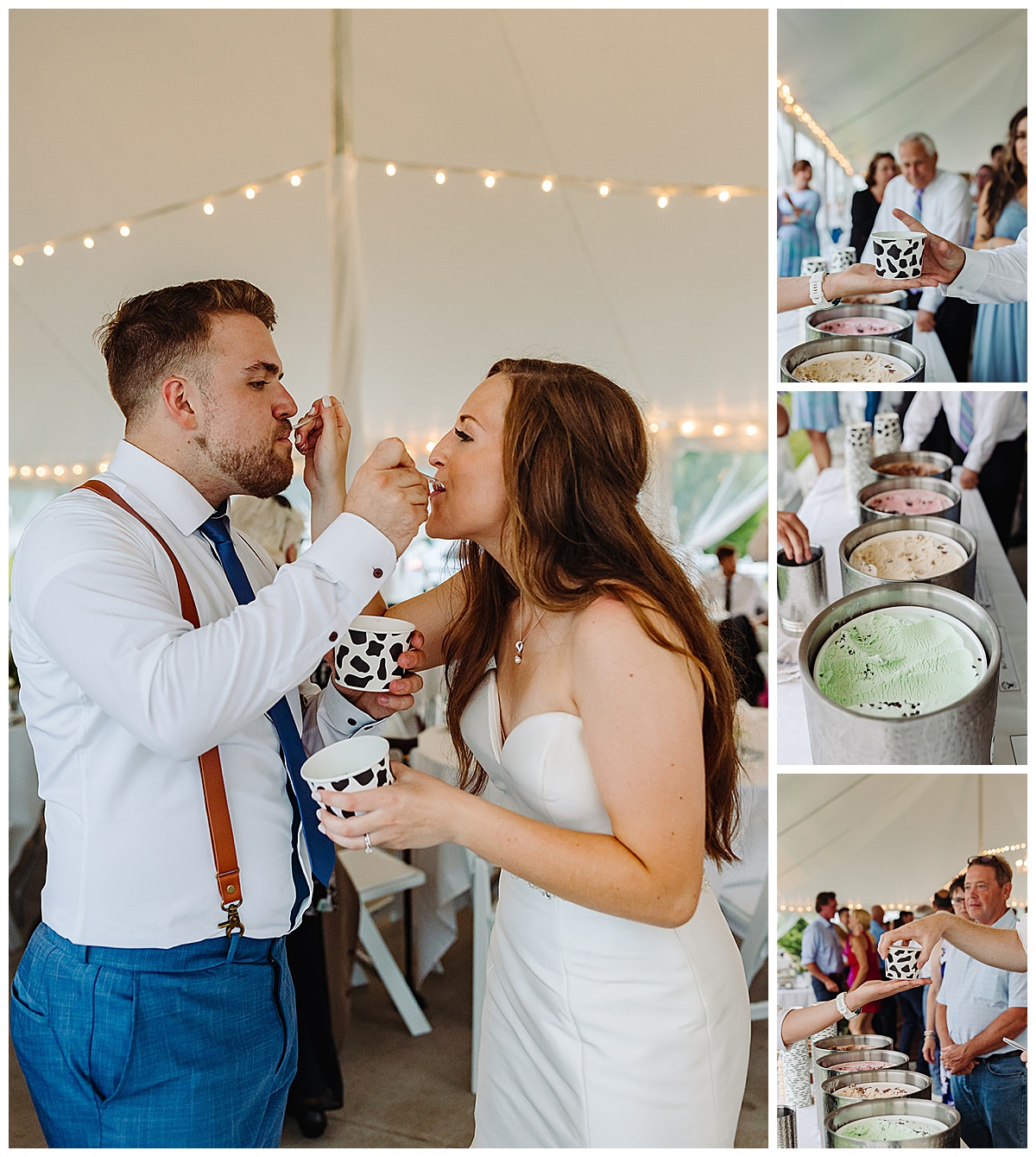 Couple celebrates with ice cream at Bayview Weddings