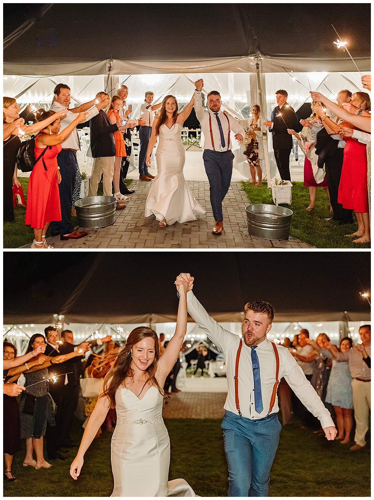 Couple end the night with sparklers for Detroit Wedding Photographer