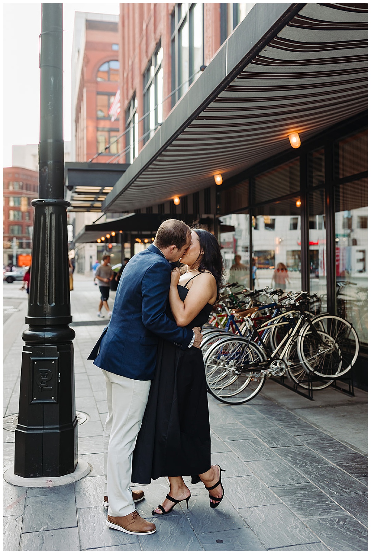 Couple kisses for Detroit Wedding Photographer