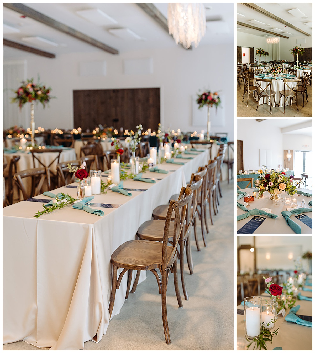 Beautiful table settings at Michigan wedding venue for Kayla Bouren Photography