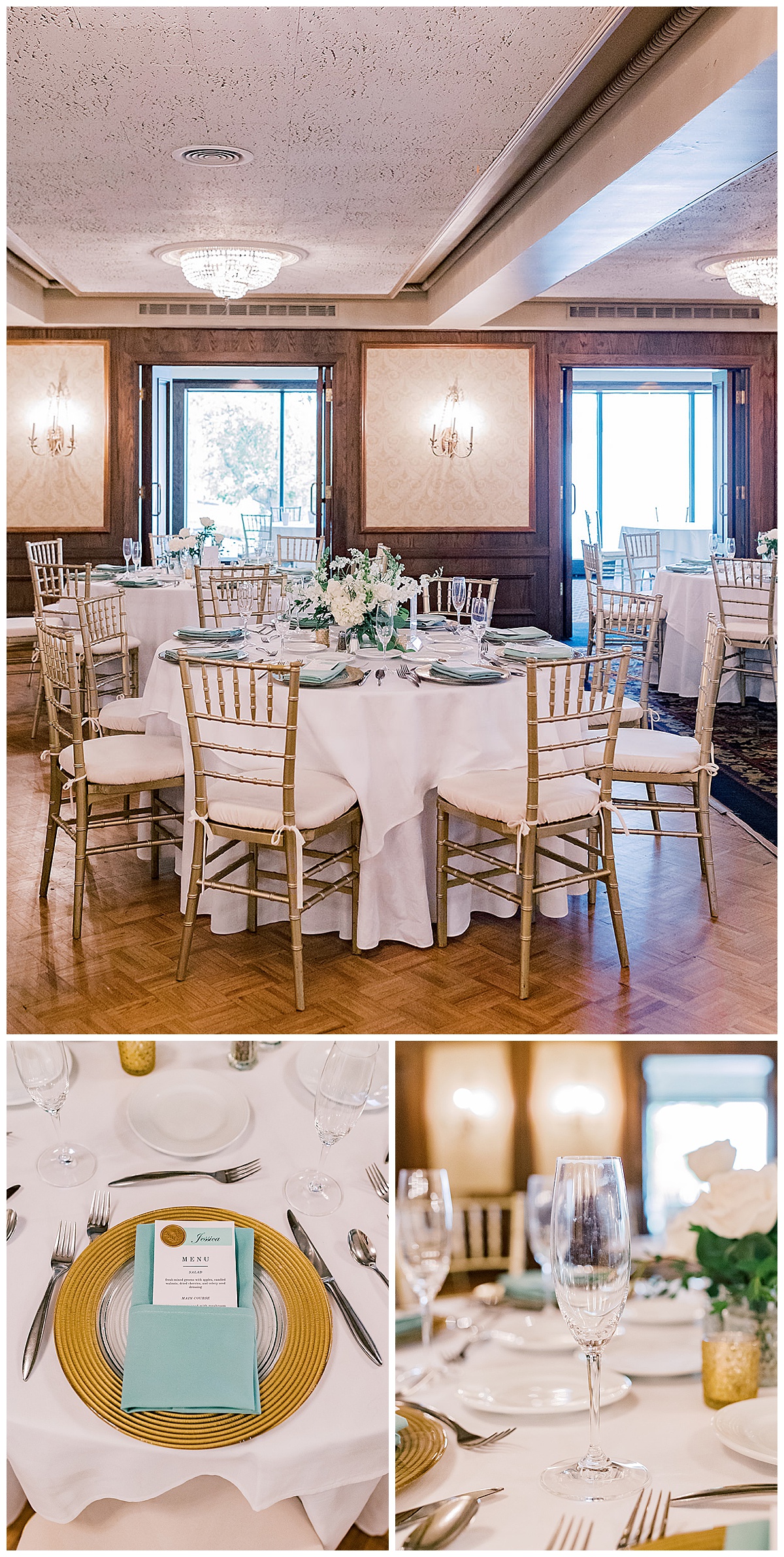 Gorgeous reception details for Meadowbrook Country Club