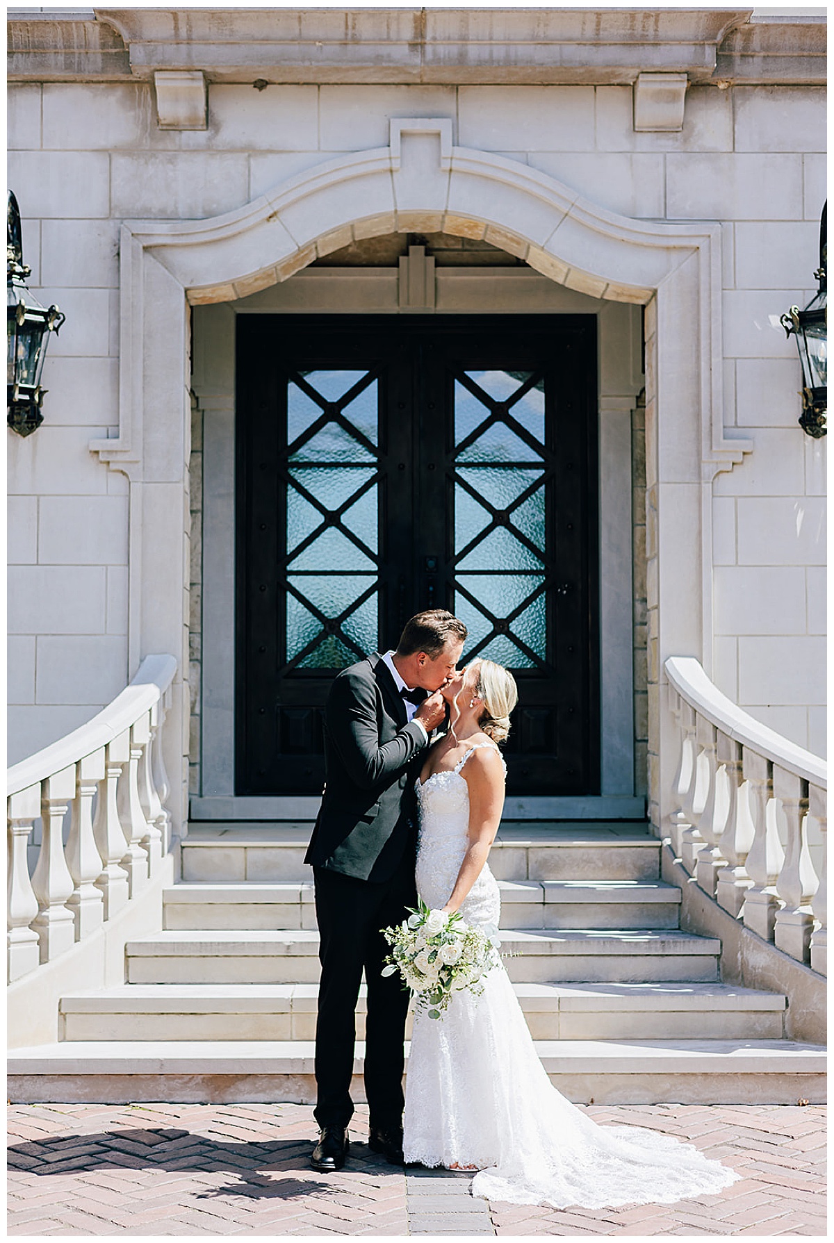 Husband and wife share a kiss for Kayla Bouren Photography