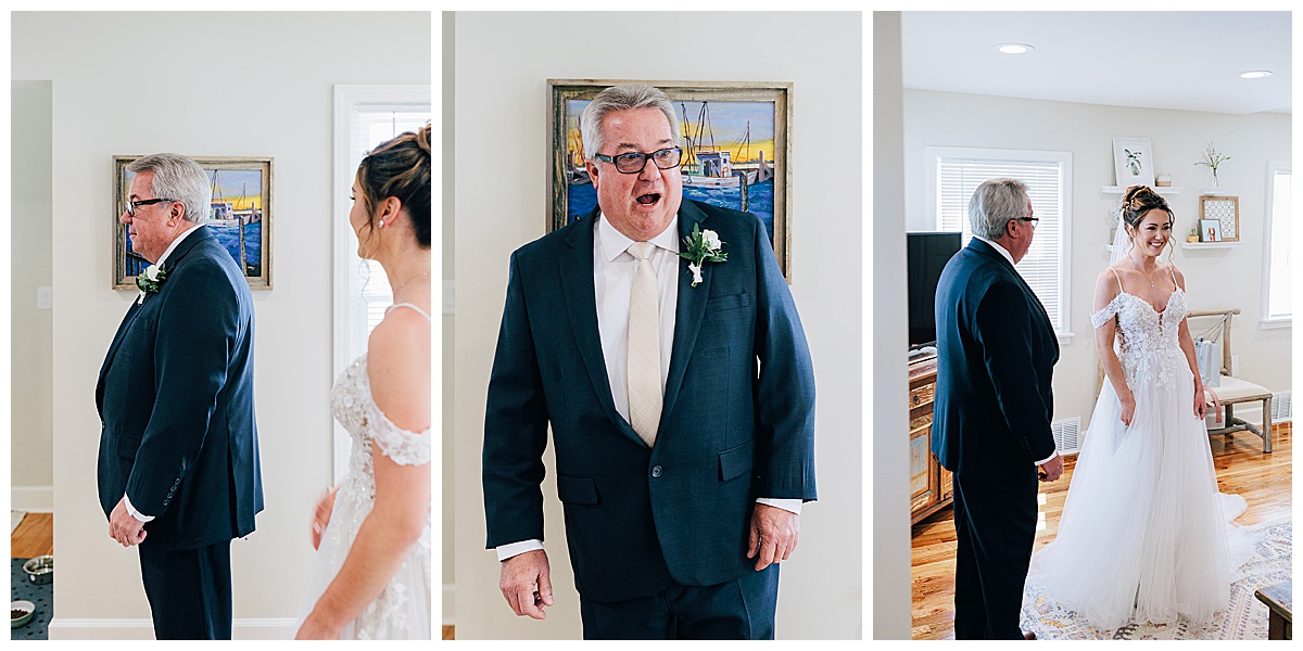 Father sees bride for the first time for Kayla Bouren Photography