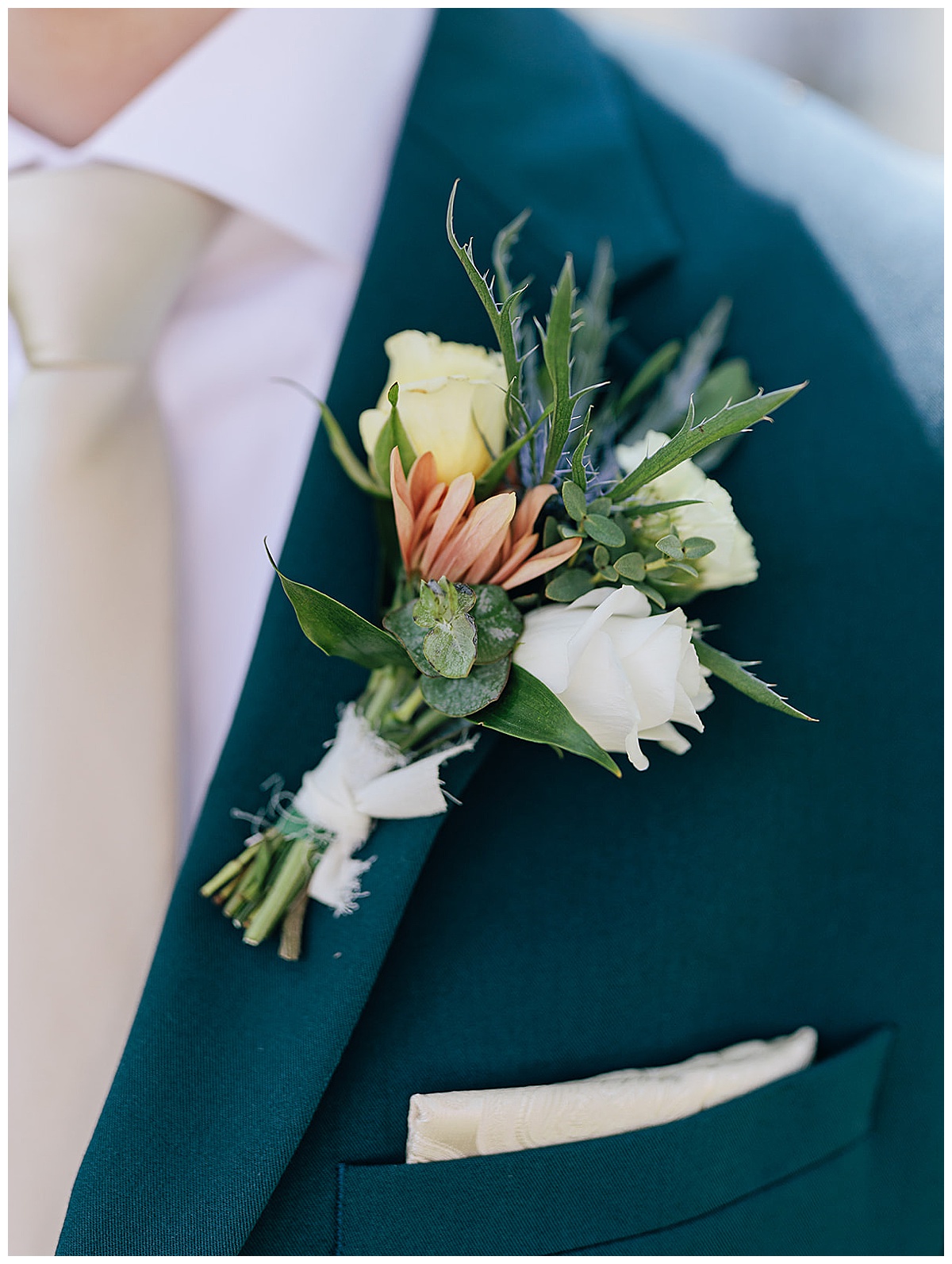 Colorful boutonniere for Kayla Bouren Photography