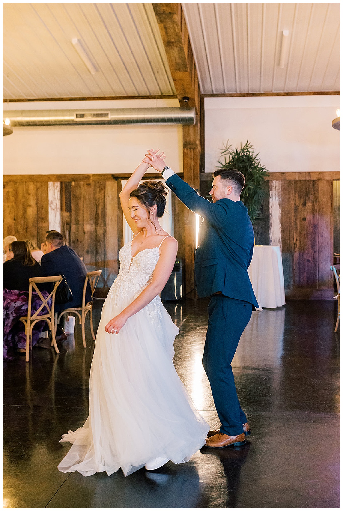 Bride and groom dance together for Detroit Wedding Photographer