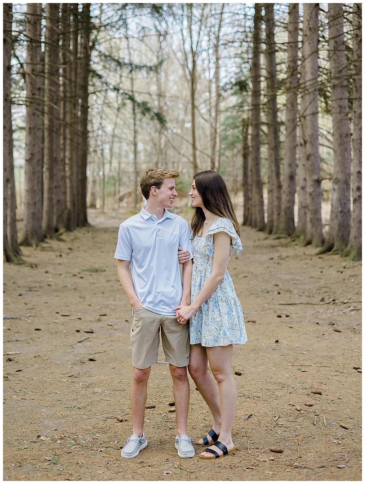 Couple smile at one another for Kayla Bouren Photography
