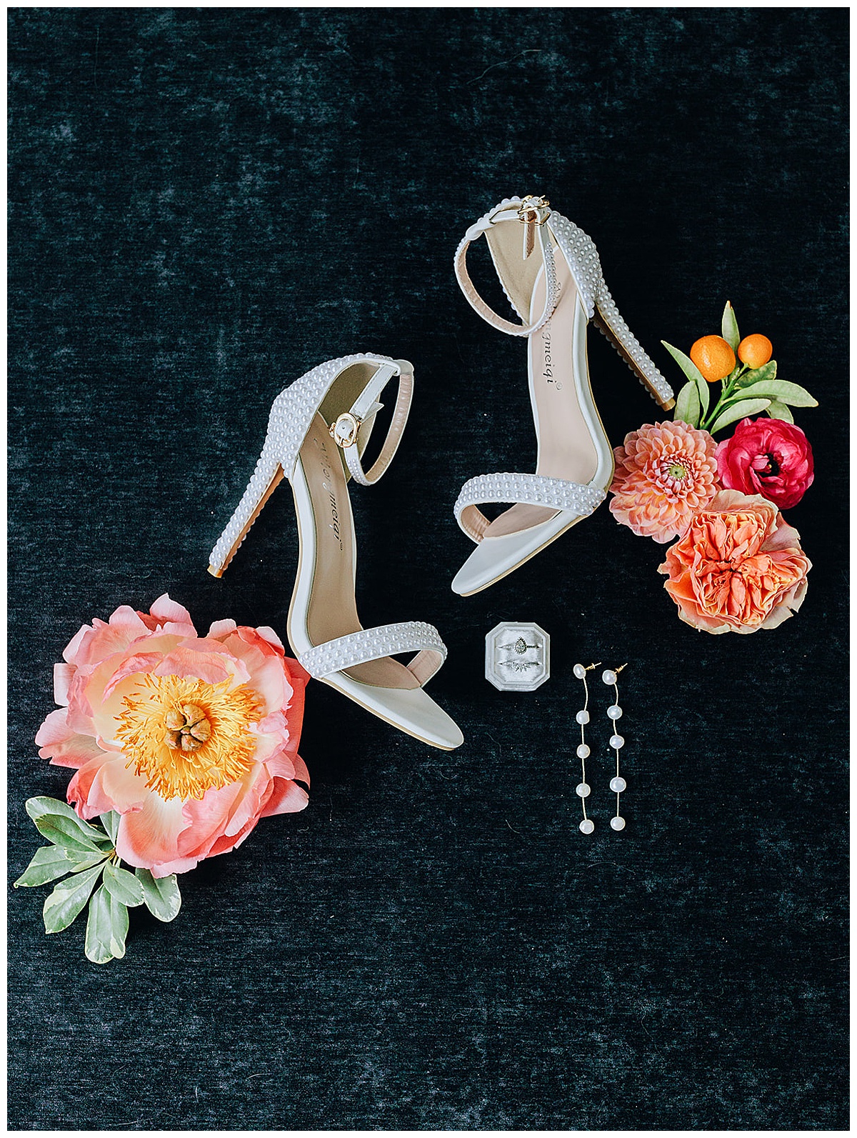 Gorgeous bridal shoes and wedding jewelry for Detroit Wedding Photographer