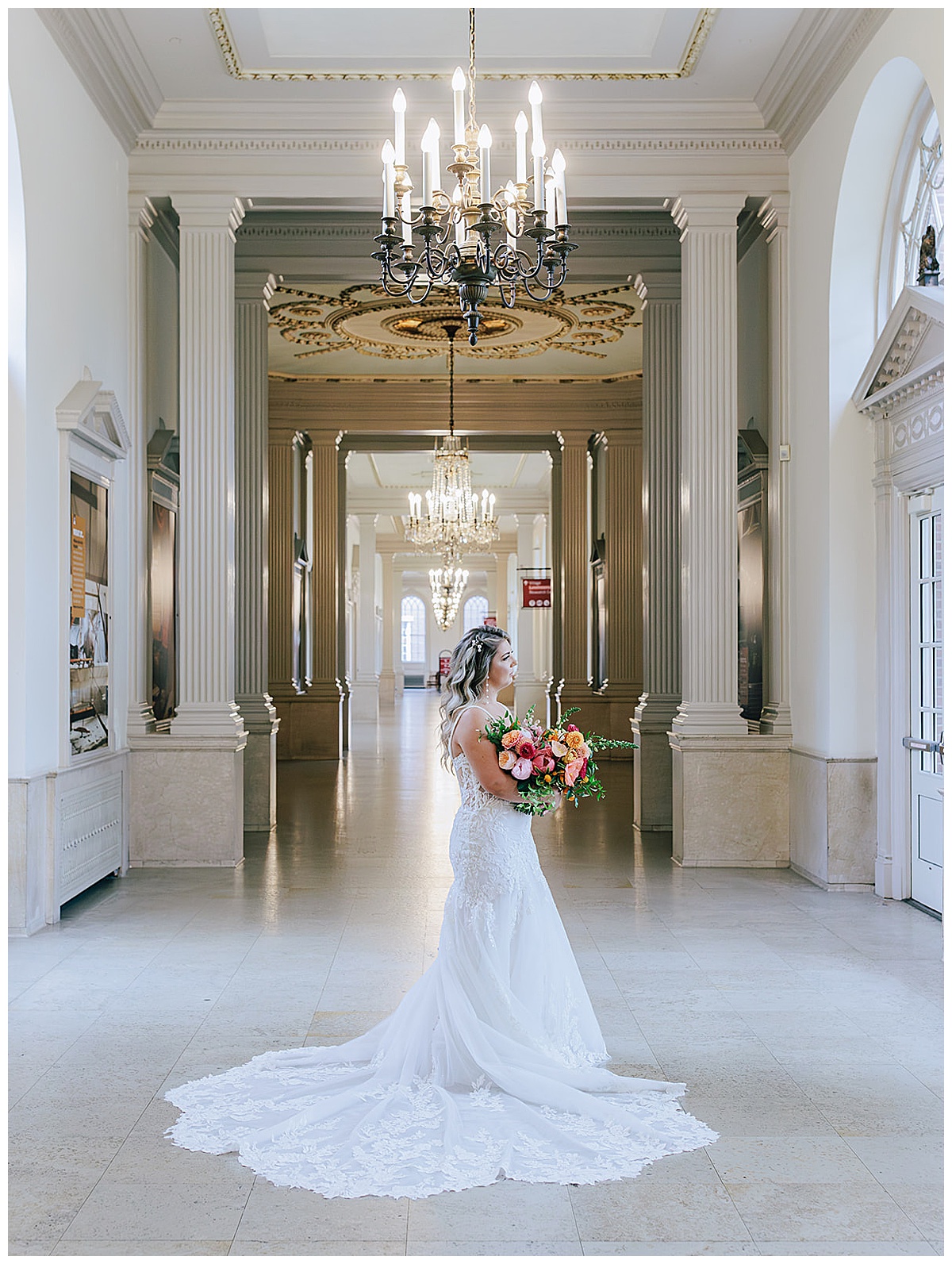 Gorgeous bride in stunning bridal gown for Kayla Bouren Photography