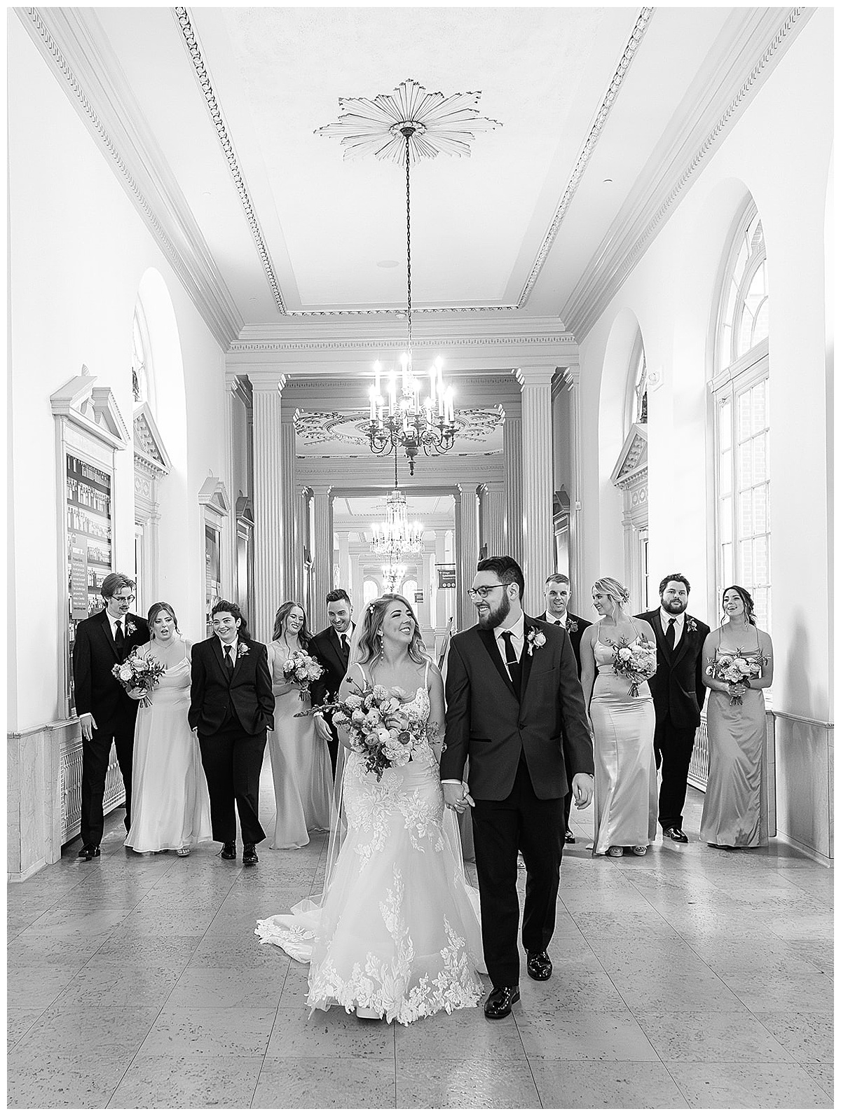 Bride and groom walk together for Detroit Wedding Photographer